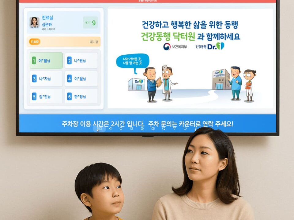 병원 진료대기 솔루션 | 병원순번대기 | EasySign Call Man Signage mini 6 이지사인진료대기실